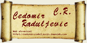 Čedomir Raduljević vizit kartica